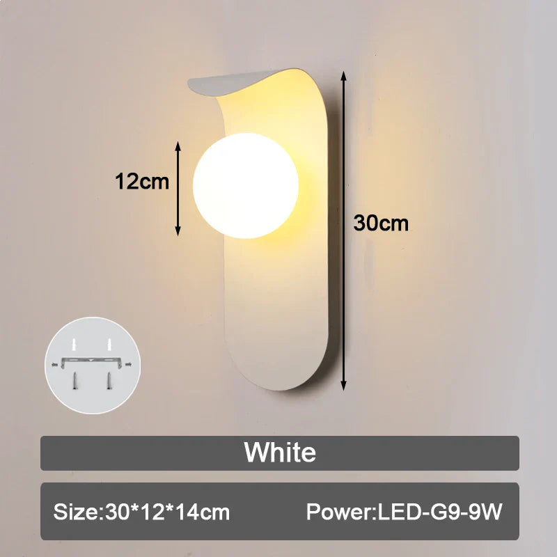 DecorBites™ Frosted Glass Ball LED Wall Lamp for Bedroom and Corridor