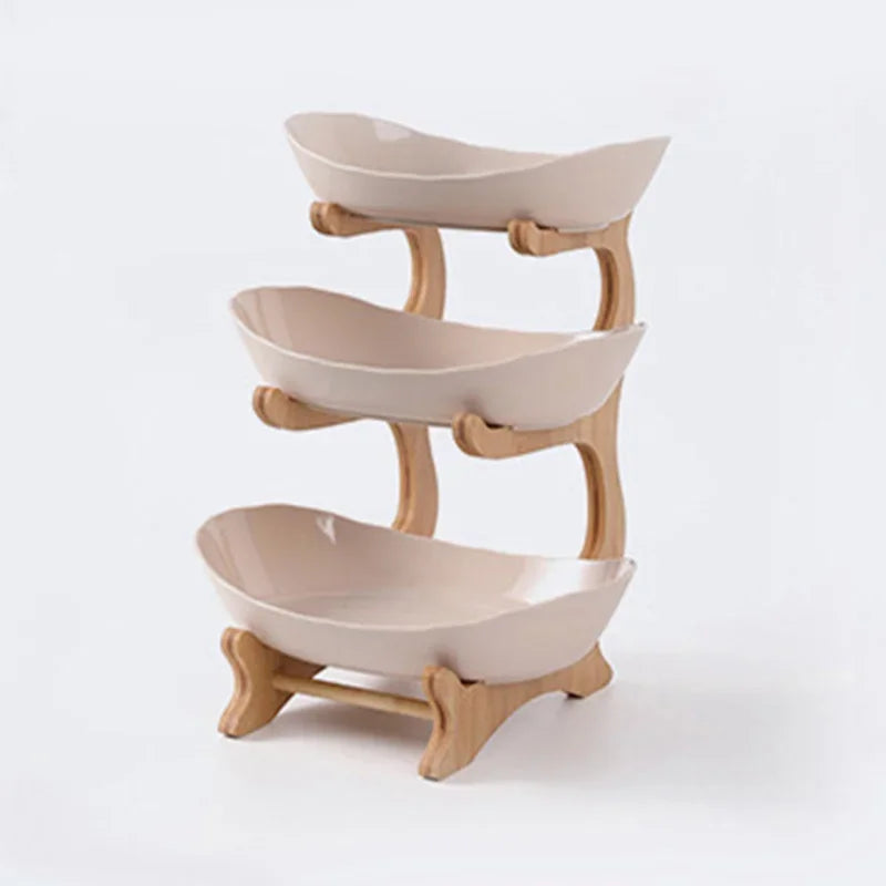 DecorBites™ 3-Layer Table Plates Set: Dinnerware, Fruit Bowl, Snack Stand, Cake Plate, Salad Bowl