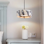 Black Natural Stone Round Pendant Light