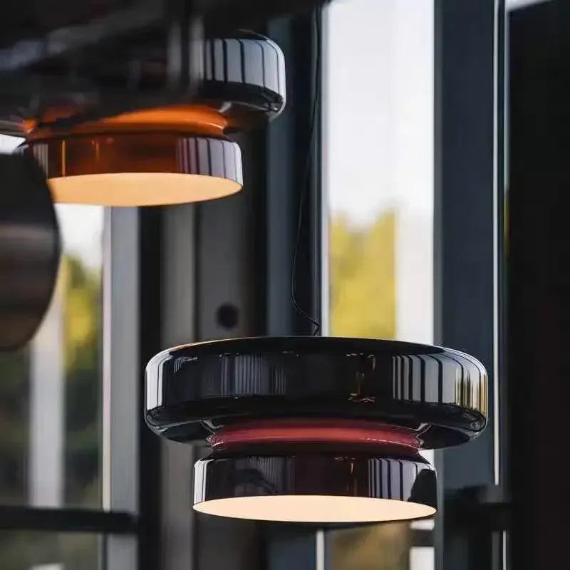 European Annular Glass Pendant Light