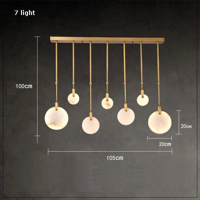 DecorBites™ 2025 Art Deco Marble Golden Lustre LED Chandelier Lighting