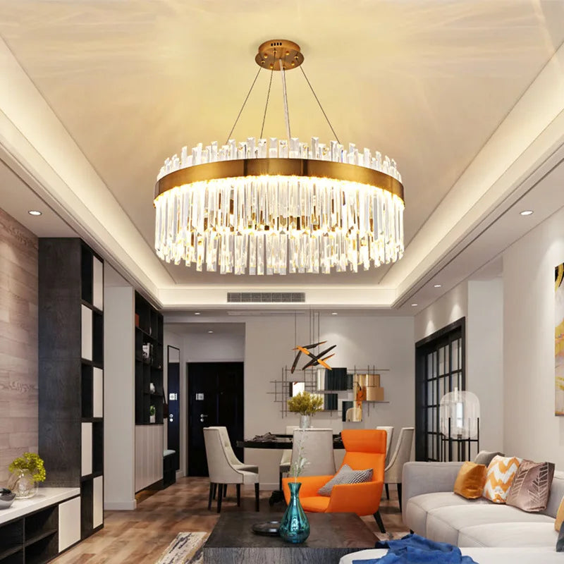 DecorBites™ Elegant Crystal Chandelier Pendant Light for Living Room Dining Kitchen Decoration