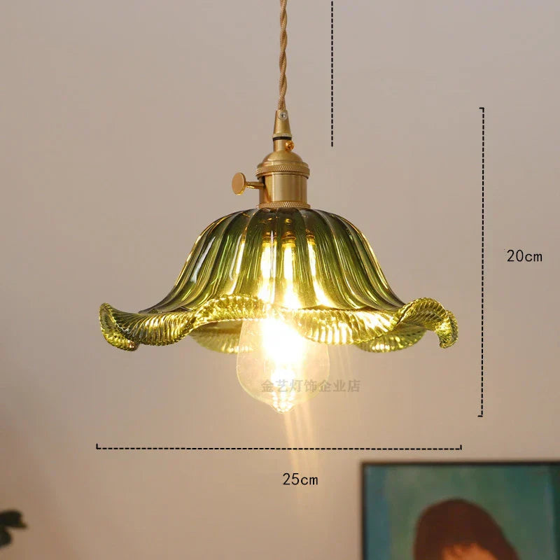 DecorBites™ Glass Industrial Pendant Light: Loft Style Fixture with Copper Socket for Home Decor