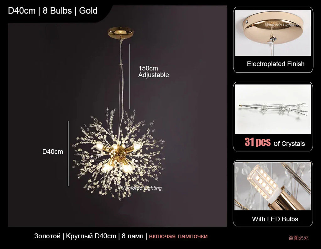 DecorBites™ Dandelion Led Ceiling Chandelier for Home Decor Lighting Fixture