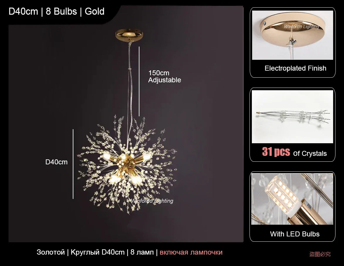 DecorBites™ Dandelion Led Ceiling Chandelier for Home Decor Lighting Fixture