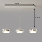 Modern Glass Ring Pendant Light in Iron