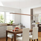 Modern White Wood Linear Pendant Light