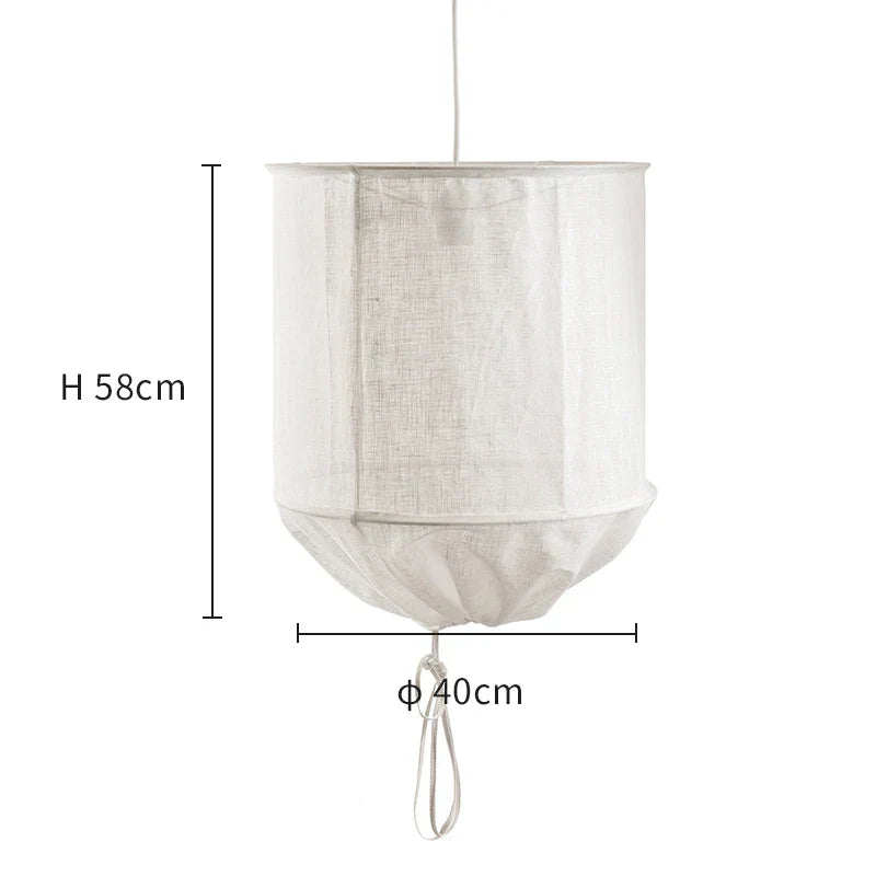 DecorBites™ Linen Cotton Pendant Lamp: Nordic White DIY Fabric Shade LED Island Lighting