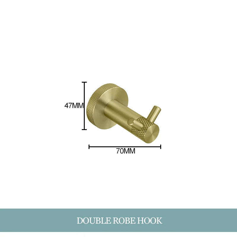 DecorBites™ طقم أدوات ذهبية: حامل منشفة، حامل ورق حمام، علاقة أرواب، علاقة أكواب