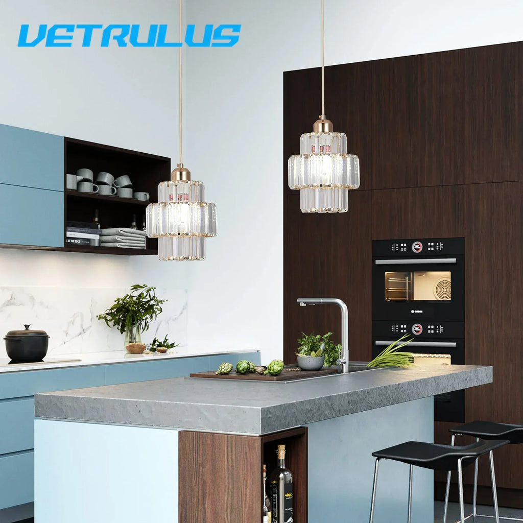 DecorBites™ Suspension en cristal K9 Plafonnier LED Lustre nordique pour salon