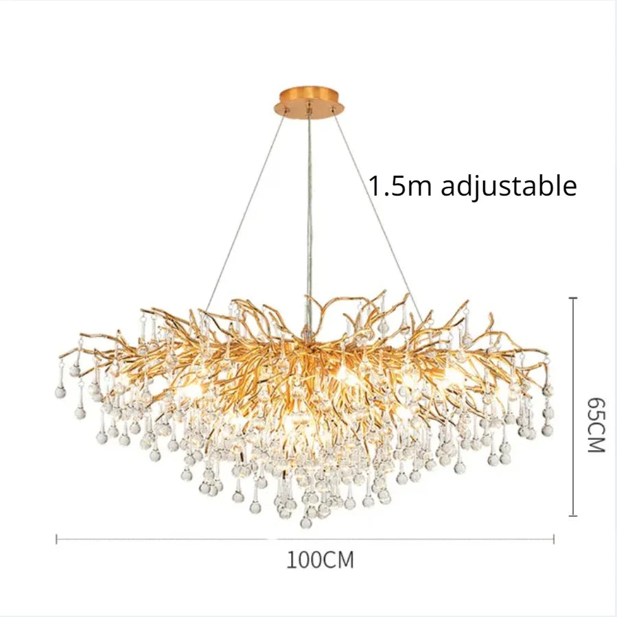 DecorBites™ Gloss Light Luxury Crystal Ceiling Chandelier for Living Room & Dining Room