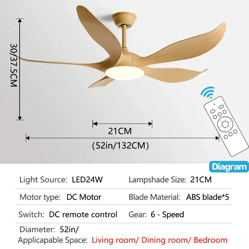 مروحة سقف DecorBites™ مقاس 52 بوصة مع إضاءة LED وجهاز تحكم عن بعد