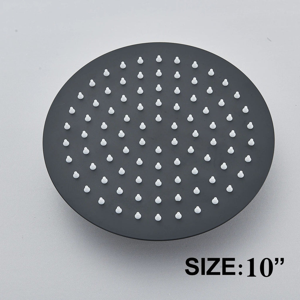 DecorBites™ 12" Matte Black Rainfall Shower Head Set with Shower Arm
