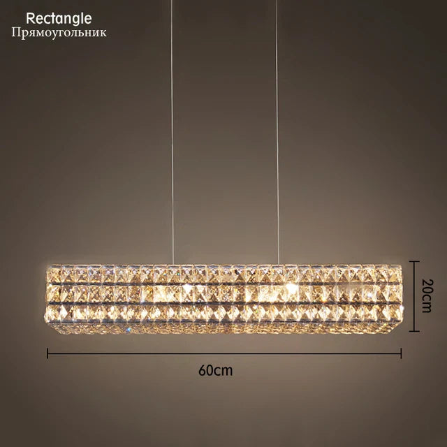 ثريا ذهبية بتصميم حلقة كريستال K9 مع إضاءة LED من DecorBites™ لديكور المنزل