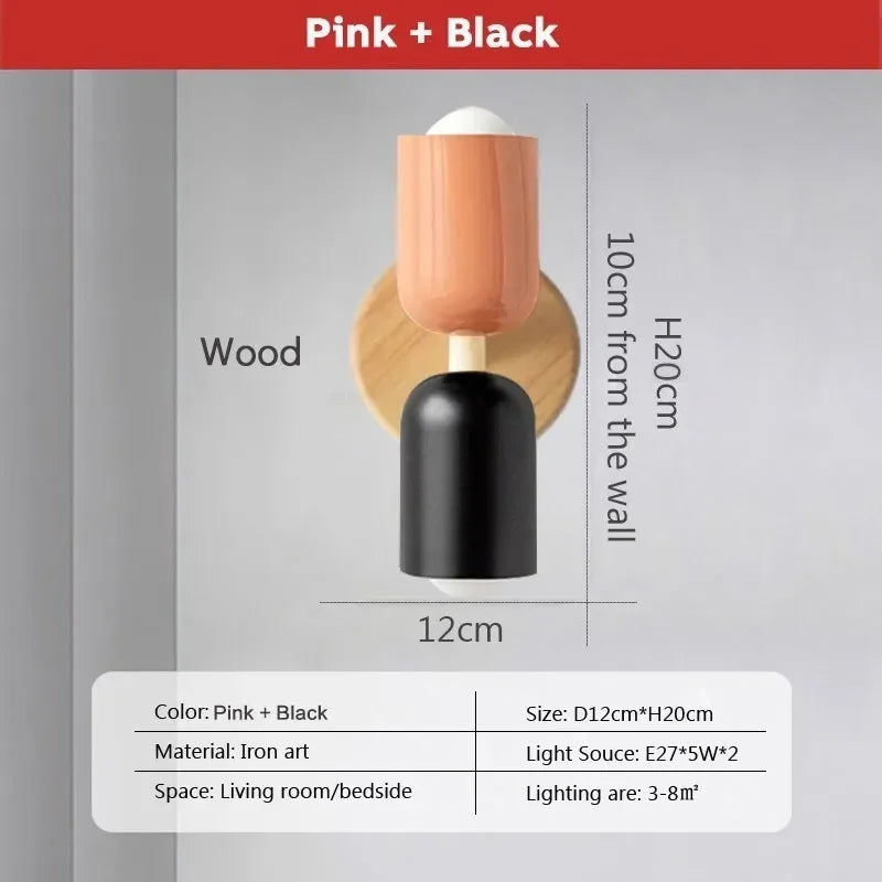 DecorBites™ Cream Zipper Wooden Wall Lamp: Minimalist Nordic Design for Bedroom, Living Room Illumination