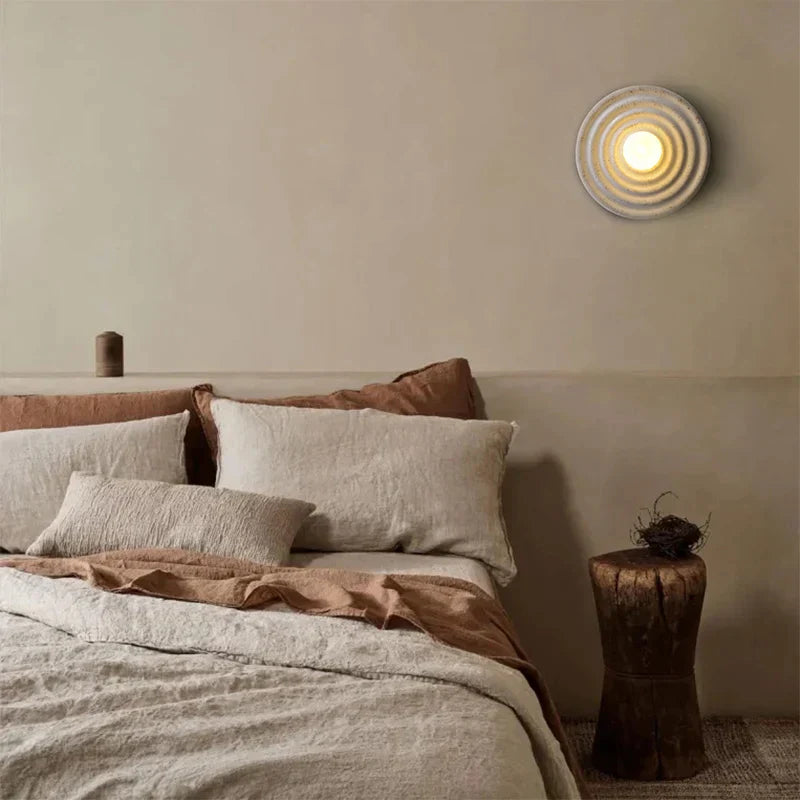 DecorBites™ مصباح حائط ياباني بتصميم ريترو على طراز وابي-سابي لغرفة النوم بجانب السرير