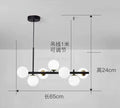 DecorBites™ Glass Ball Pendant Light Chandelier, Height Adjustable Metal G9 Bulb Lamp