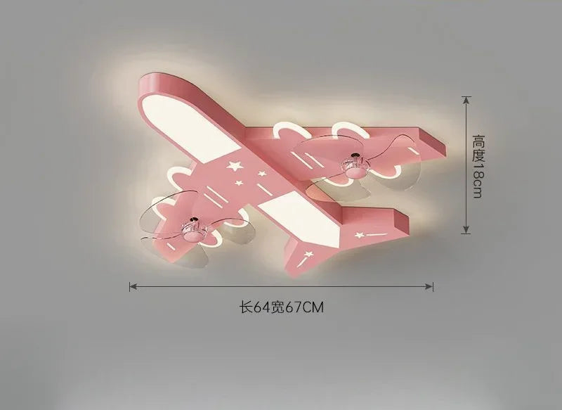 مروحة سقف إضاءة بتصميم طائرة لغرفة الأطفال من ديكور بايتس™