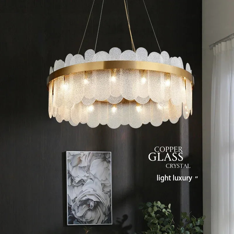 ثريا كريستالية LED من DecorBites™: مصباح سقف دائري حديث لغرفة المعيشة وغرفة النوم والفنادق