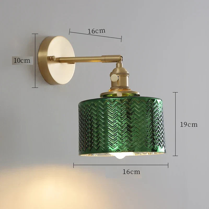 DecorBites™ Clear Glass LED Wall Light Copper Pull Chain Switch Modern Wandlamp