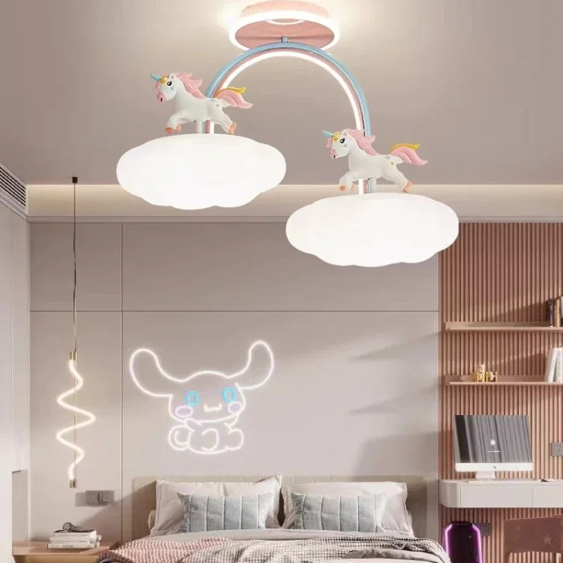 DecorBites™ مصباح سقف بتصميم سحابة يونيكورن كرتونية لغرفة الأطفال لحماية العين