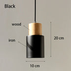 Minimalist Nordic Wood and Metal Single Pendant Light