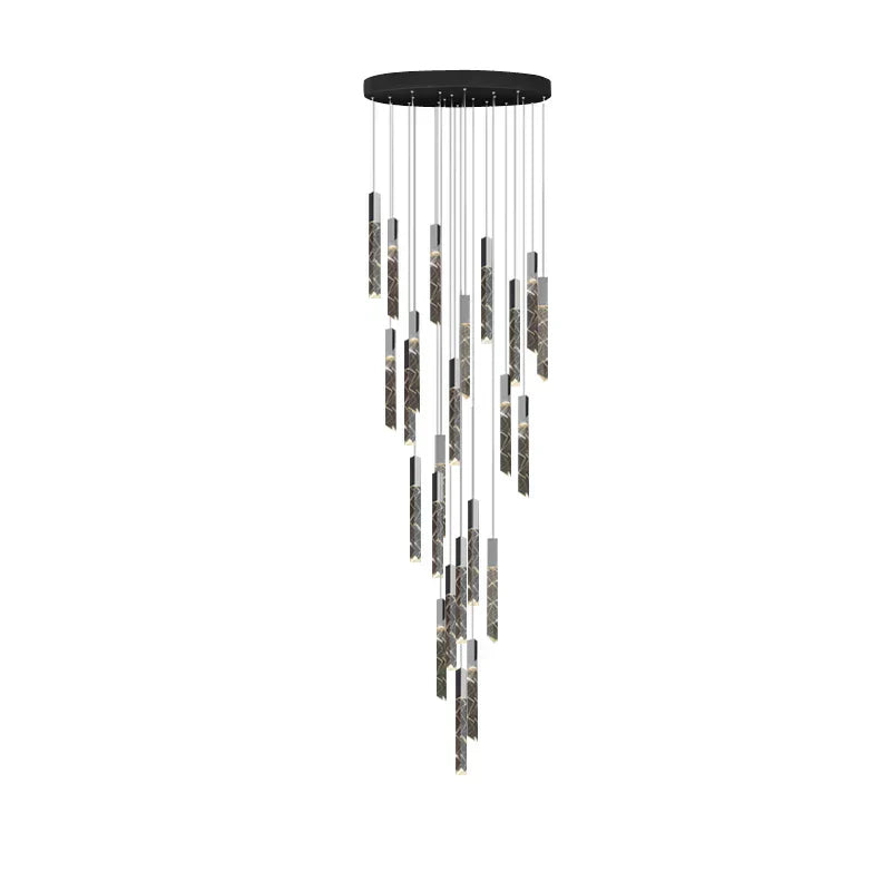 ثريا كريستال ذهبية على شكل درَج من DecorBites™ إضاءة LED متدلية فاخرة إضاءة داخلية فاخرة