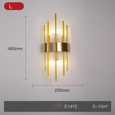 DecorBites™ Crystal Gold Stainless Steel LED Dimmable Wall Sconce
