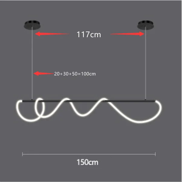 Modern Linear Stainless Steel LED Pendant Light