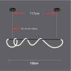Modern Linear Stainless Steel LED Pendant Light
