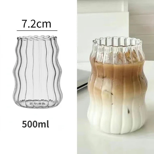 DecorBites™ طقم أكواب زجاجية بشكل اليقطين للقهوة، الويسكي، النبيذ، الزبادي - 300/520 مل