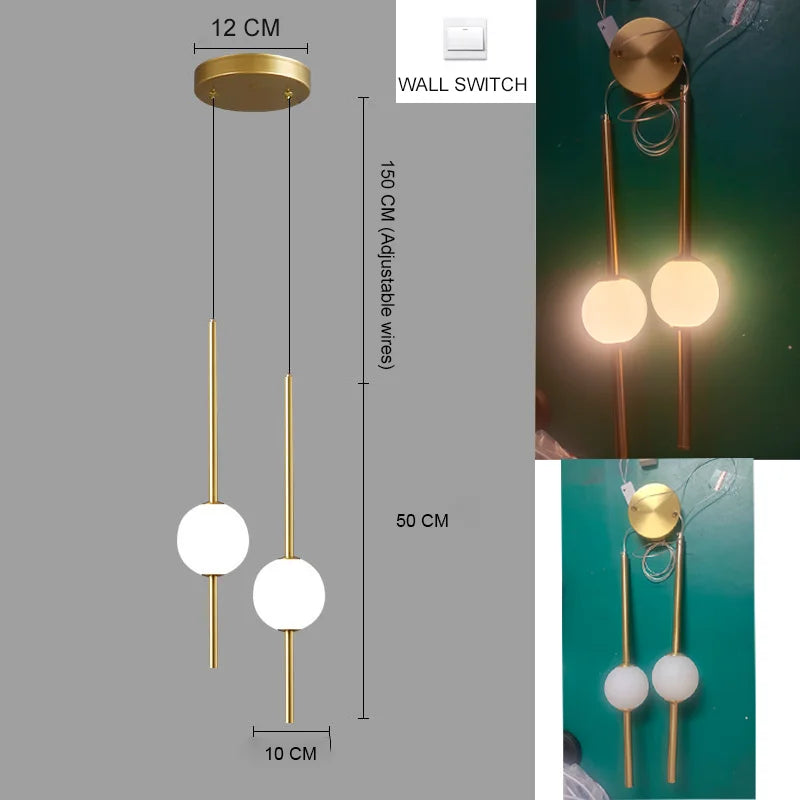 Nordic Gold 4-Globe Metal Pendant Light