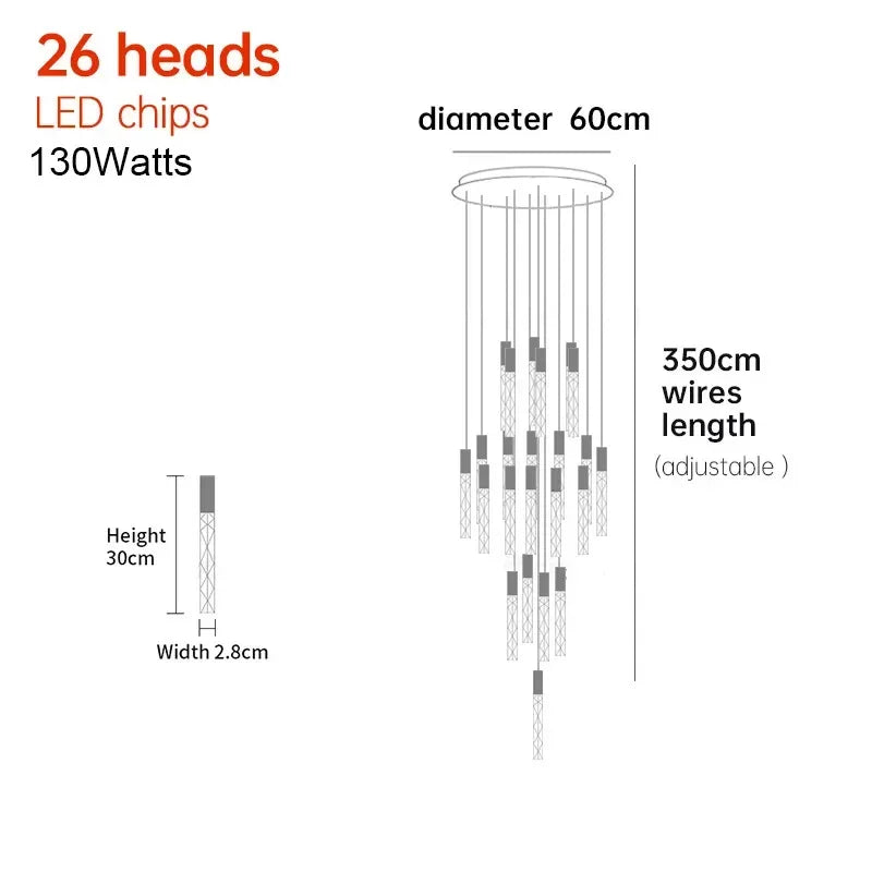 DecorBites™ Crystal LED Pendant Light: Luxury Lighting Fixture for Living Room, Bedroom, Hotel & Shop