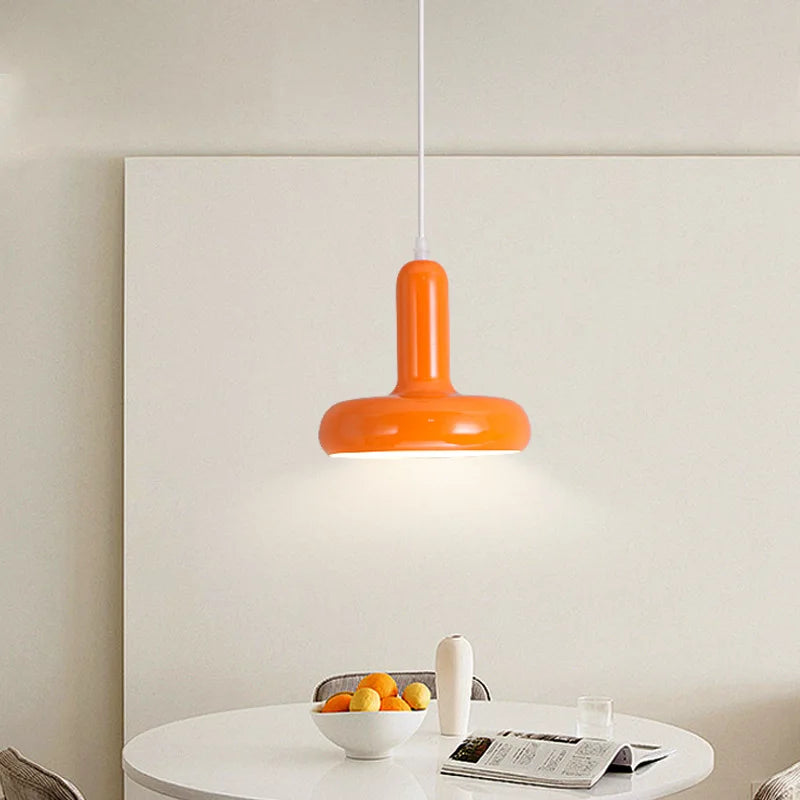 Nordic Cream Mushroom Pendant Light in Painted Aluminum