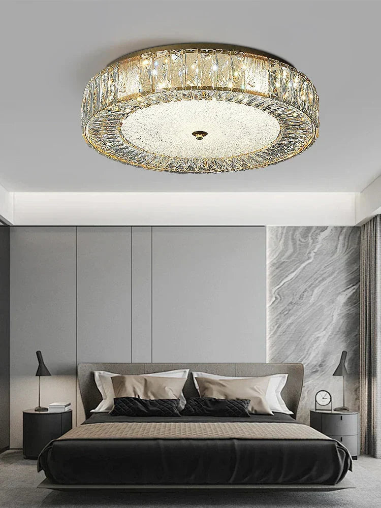 DecorBites™ Crystal Glass Ceiling Light for Bedroom & Living Room, Low Ceiling Chandelier