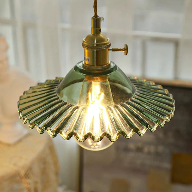 مصابيح إضاءة معلقة DecorBites™ LED زجاجية خضراء - طراز نورديك بسيط لغرفة النوم وغرفة المعيشة