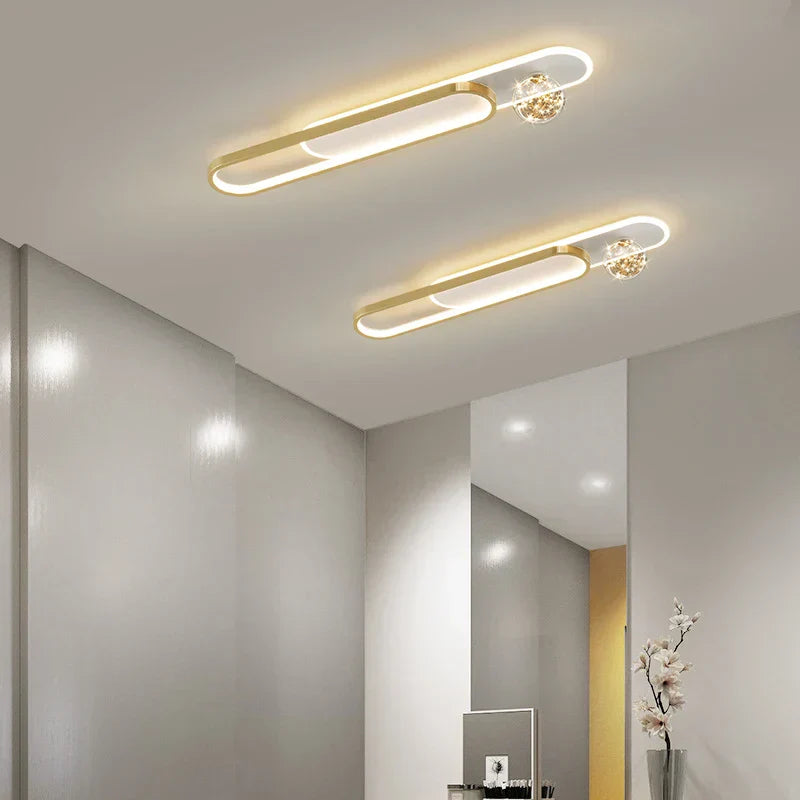 DecorBites™ Gold Starry Strip Flush Mount Ceiling Light Luxury Chandelier
