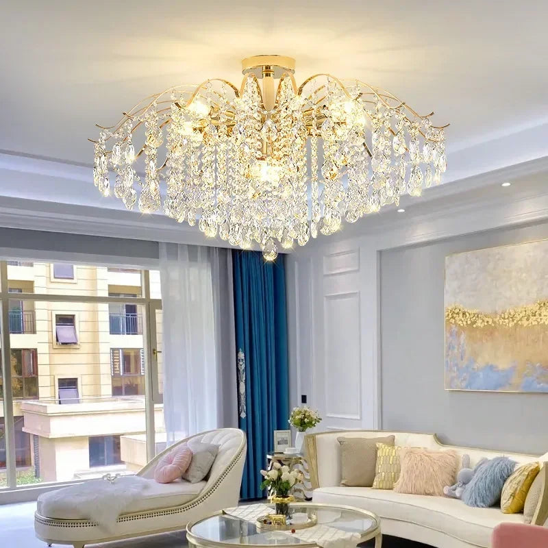 DecorBites™ Crystal LED Chandelier Ceiling Lamp Modern Living Room Bedroom Light
