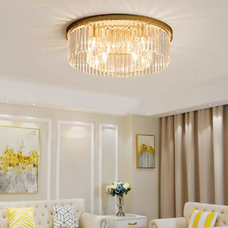 DecorBites™ Crystal Flush Mount Ceiling Light for Home Hotel Restaurant Decoration
