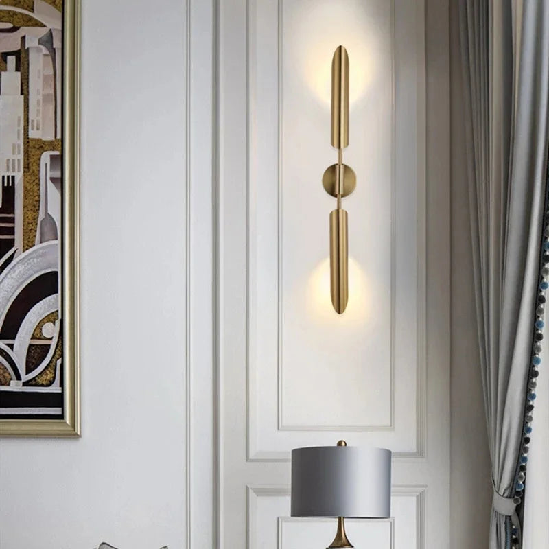ابليك حائط ذهبي نحاسي LED من DecorBites™ لغرفة المعيشة وغرفة الطعام وغرفة النوم