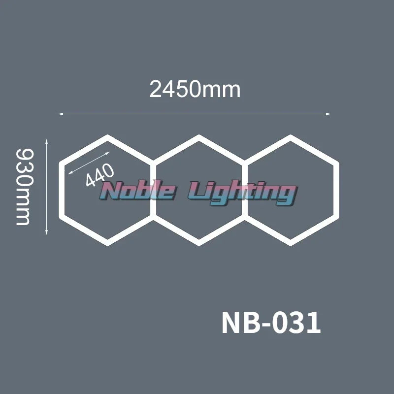 DecorBites™ مصابيح LED هندسية لمعرض تفاصيل السيارات وورشة العمل - ثيم ندفة الثلج متعددة الأضلاع