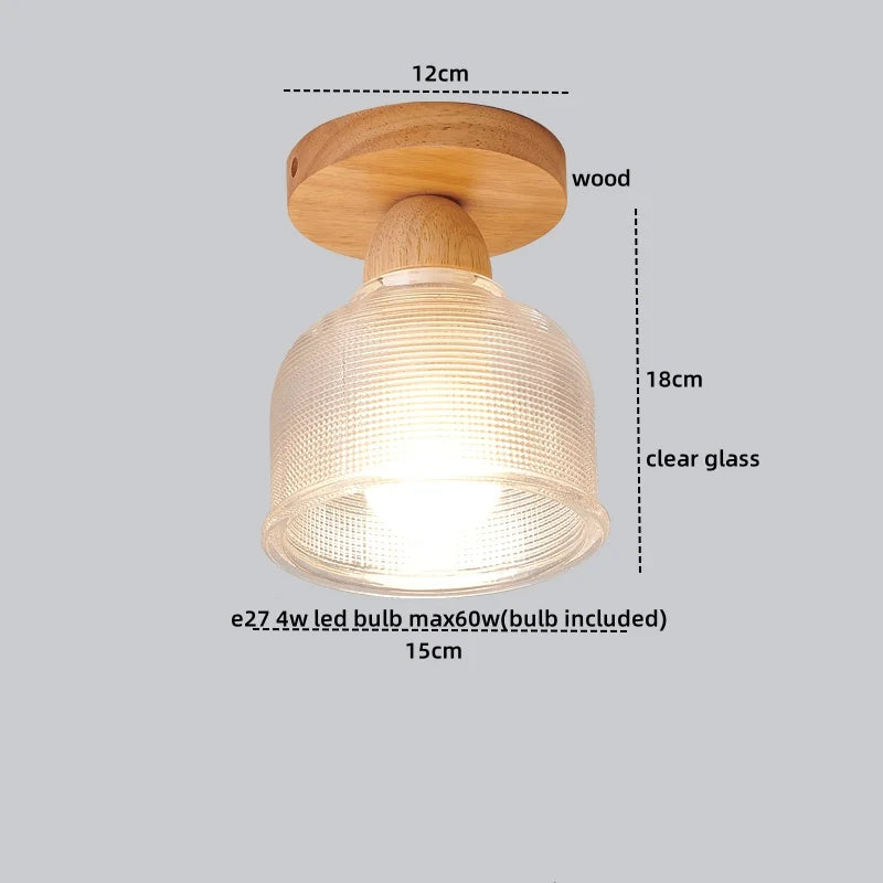 DecorBites™ Clear Glass LED Ceiling Light Fixture for Modern Home Aisle Balcony Restaurant Hallway Lighting