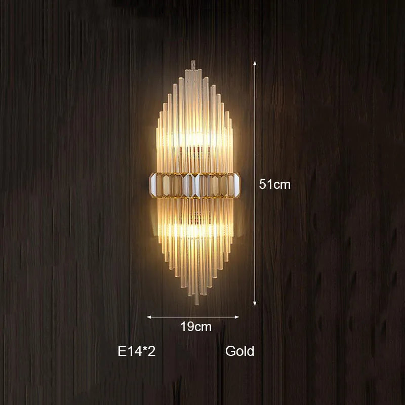 DecorBites™ Crystal Strip LED Wall Lamp for Living Room, Bedroom, Study, Balcony Lighting
