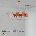 DecorBites™ Art Deco Metal Chandelier in Black, Orange, and Gray - Adjustable Cord - Dining Room, Foyer, Bedroom Lighting