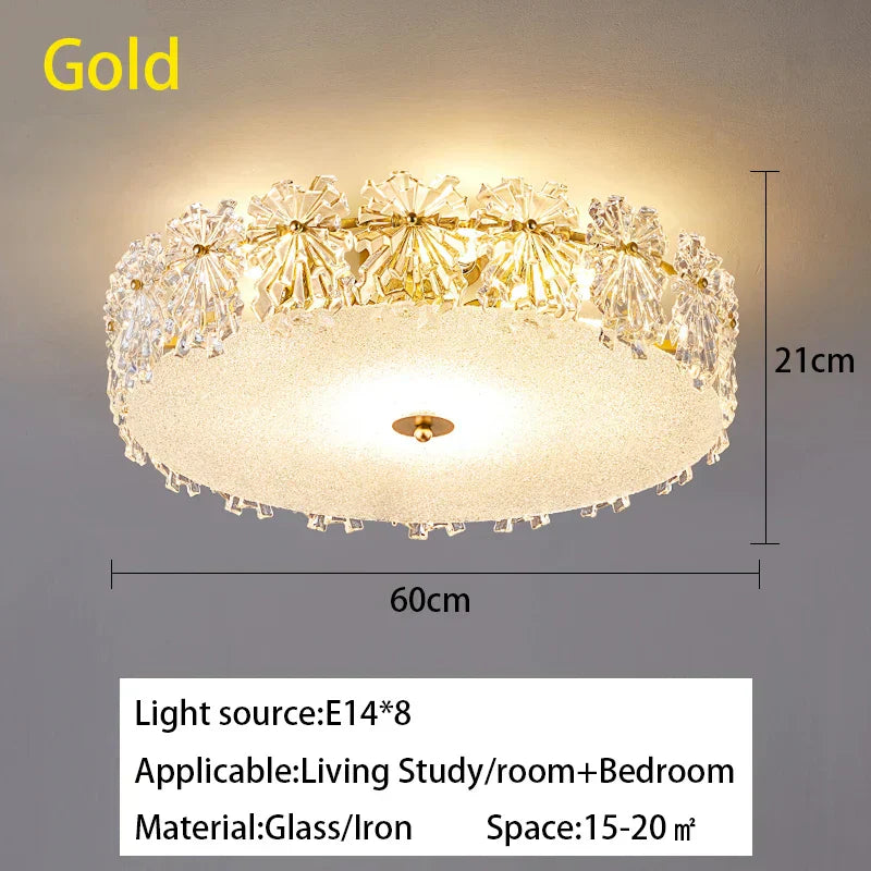 DecorBites™ Crystal Glass Maple Leaf Ceiling Chandelier for Modern Luxury Minimalist Living Room
