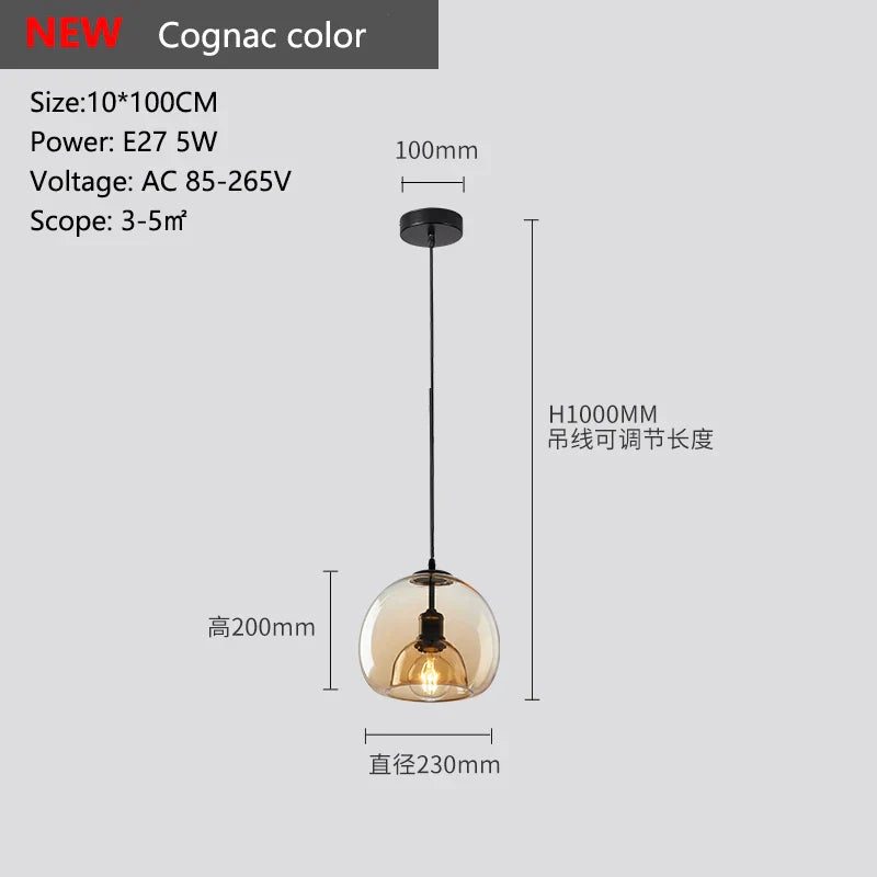 DecorBites™ Glass Pendant Lights: Stylish LED Chandeliers for Dining Room, Kitchen, and Restaurant Tables