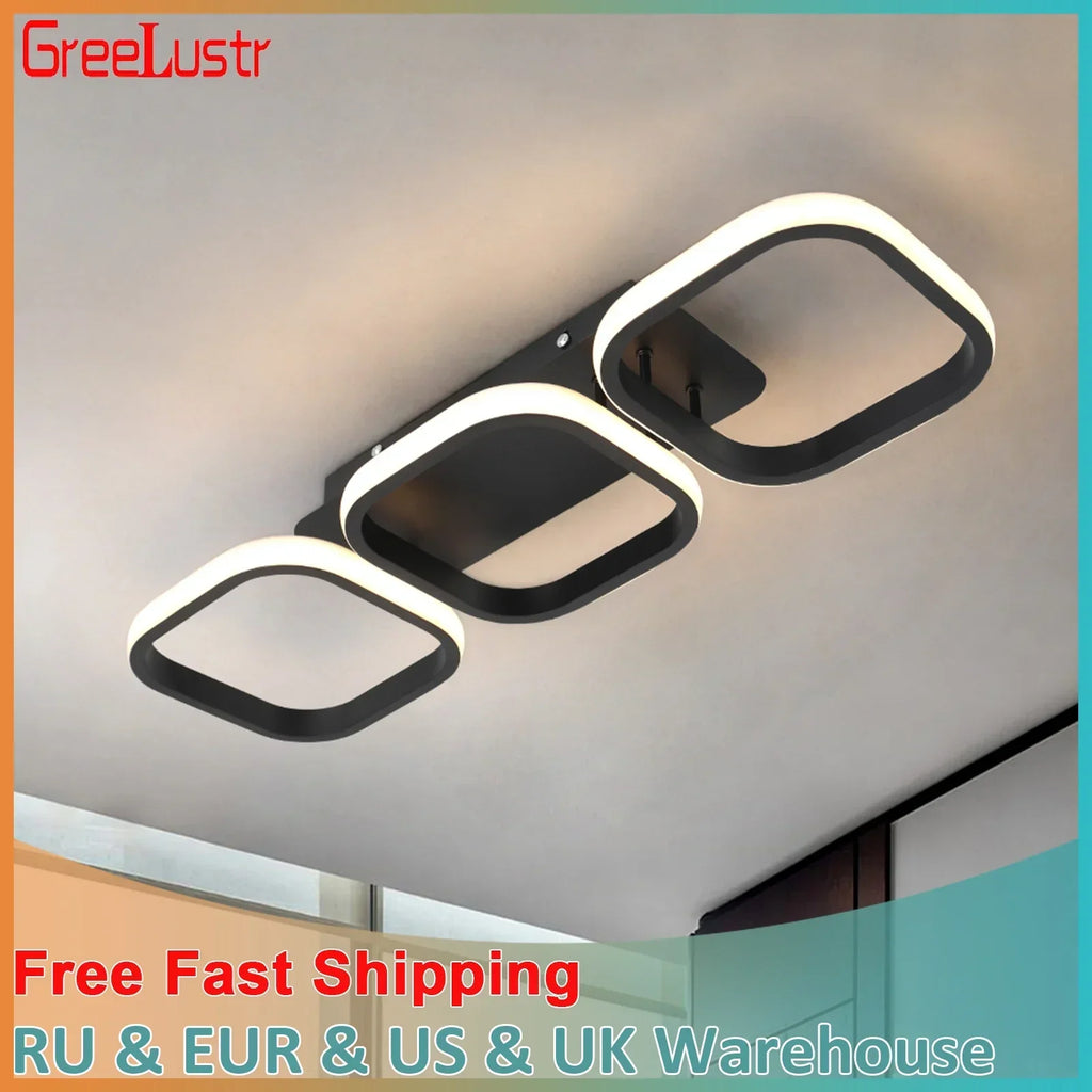 DecorBites™ Acrylic LED Ceiling Lamp: Modern Nordic Chandelier for Living Dining Room & Aisle
