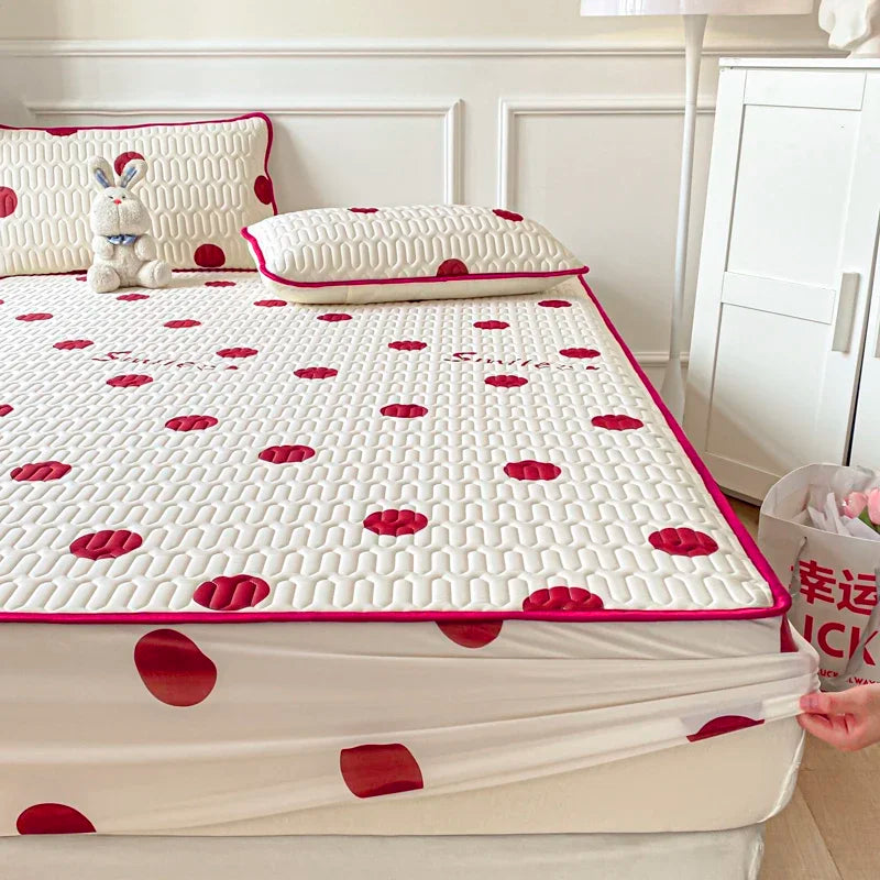 DecorBites™ Double-Sided Cool Comforter Set: Ice Silk Duvet, Fitted Sheet, Pillowcase