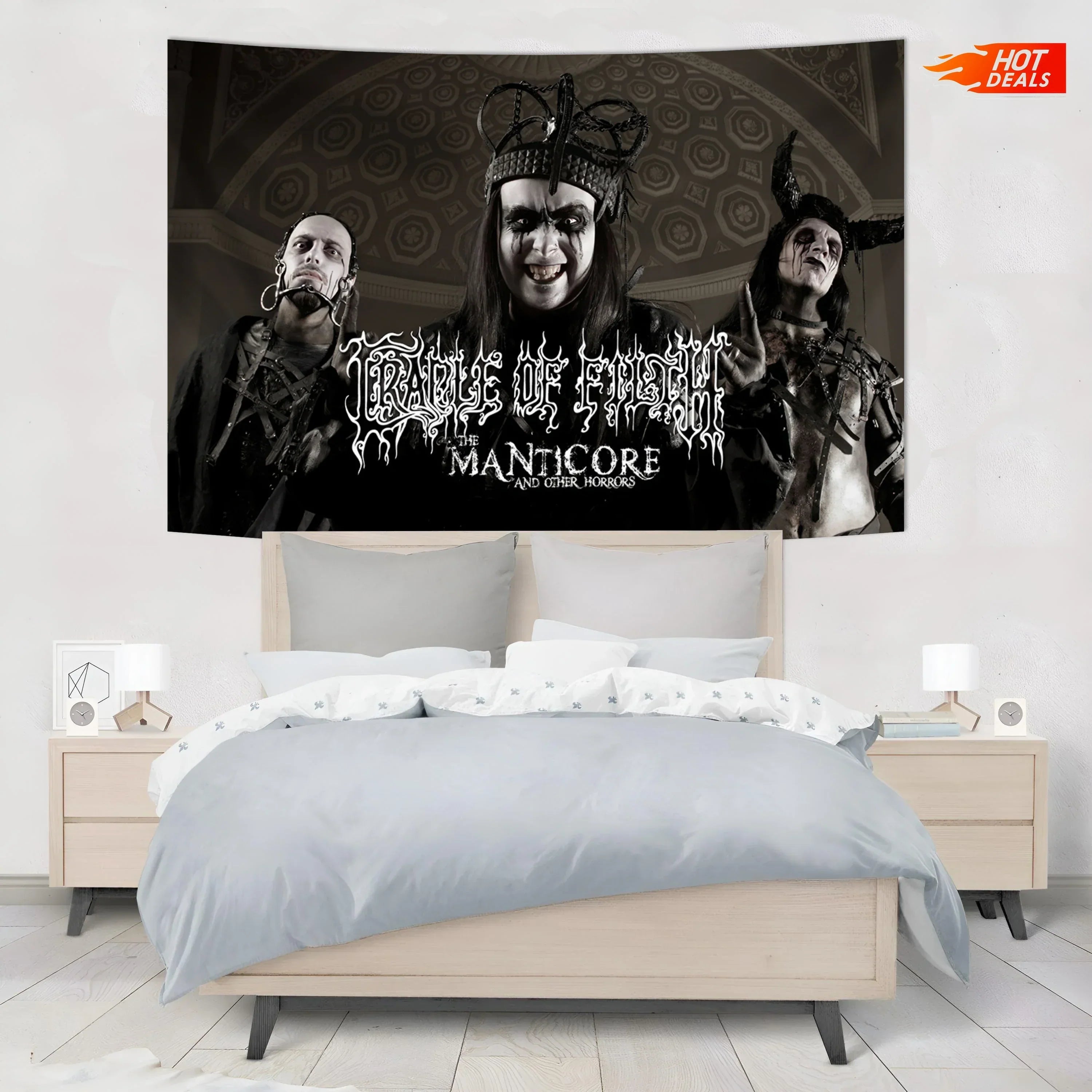 منسوجات (تابستري) فرقة غوثيك روك من DecorBites™ لتزيين جدران البار أو القبو