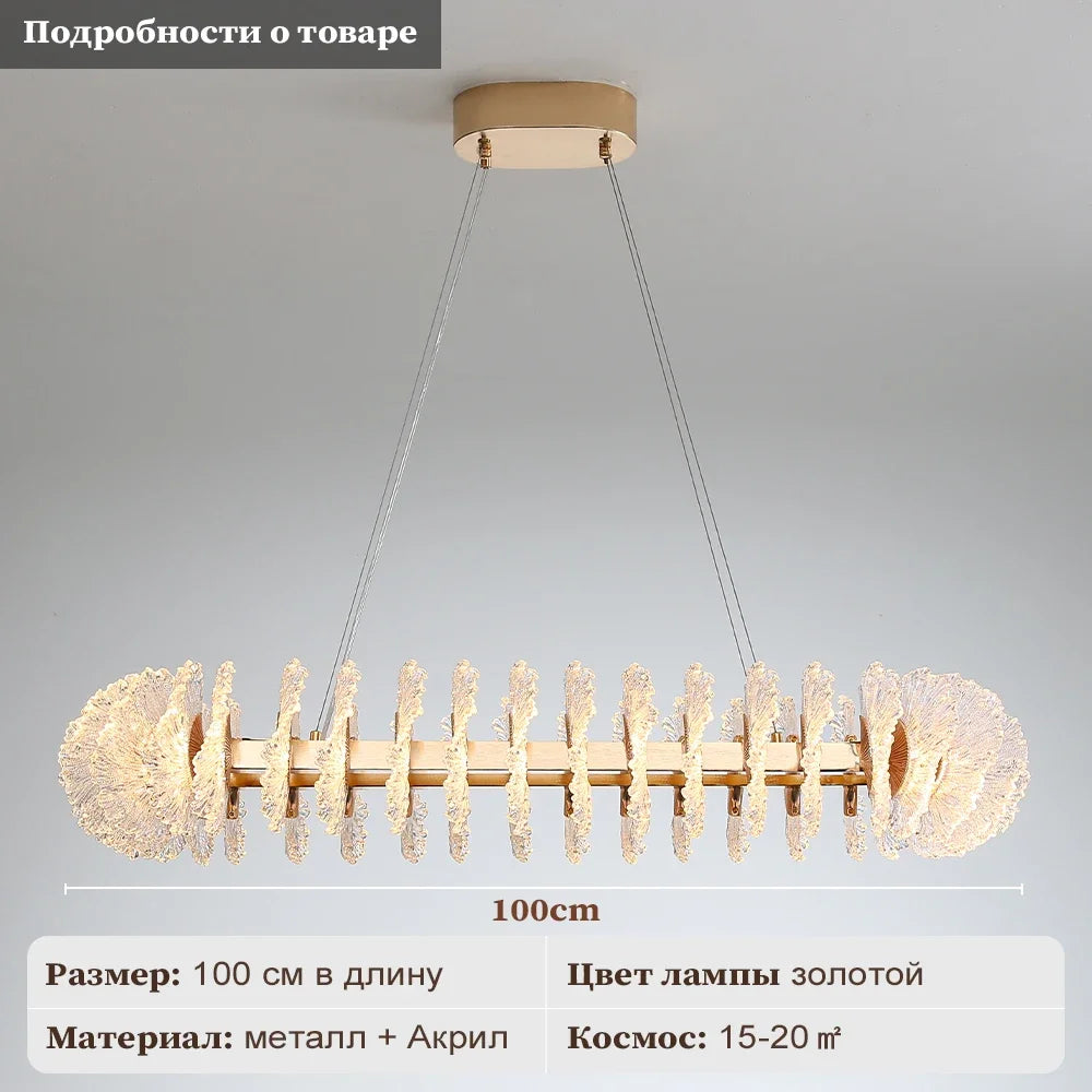 DecorBites™ Coral Flower Crystal Chandelier: Modern Luxury LED Pendant Lighting for Home
